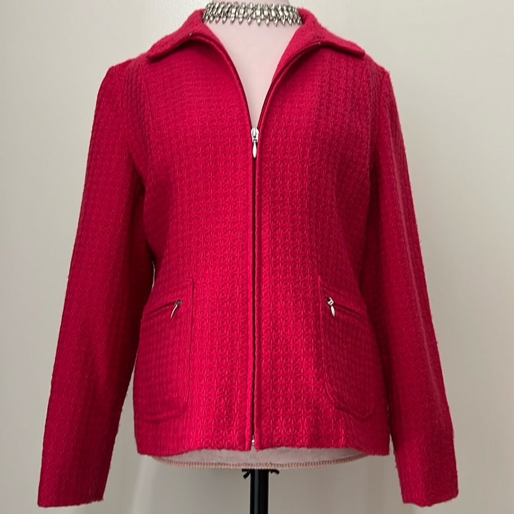 Coldwater Creek hot pink full zip jacket size 14